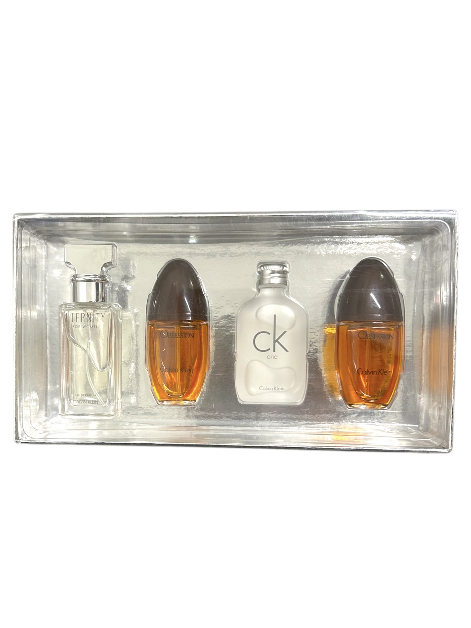 CALVIN KLEIN (W) MINI SET EDP 4 X 15ML (OBSESSION + ETERNITY + OBSESSION) + (EDT CK ONE)